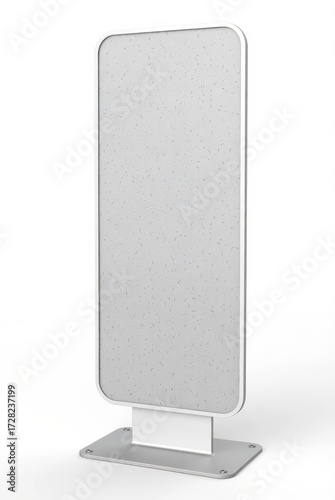 Modern display stand design indoor space 3d render minimalist style front view contemporary concept