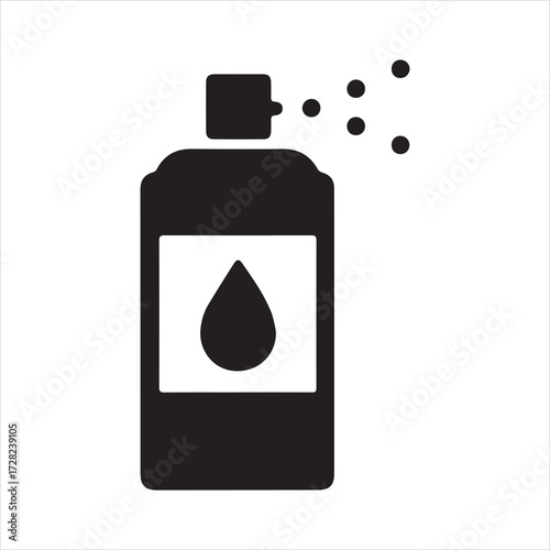Hair Spray icon silhouette vector with white background