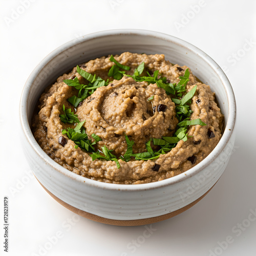 Creamy Baba Ganoush with Olive Oil and Herbs