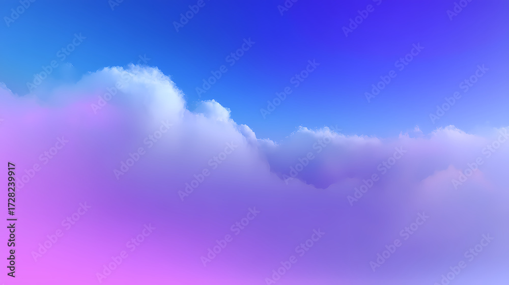 Obraz premium Dreamy pastel gradients of blue and lavender create a soft, ethereal sky visual.