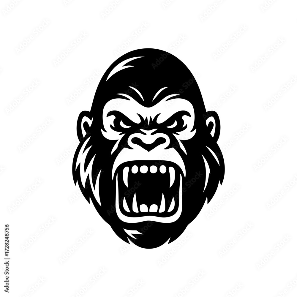 Obraz premium Angry Gorilla Head Graphic Design