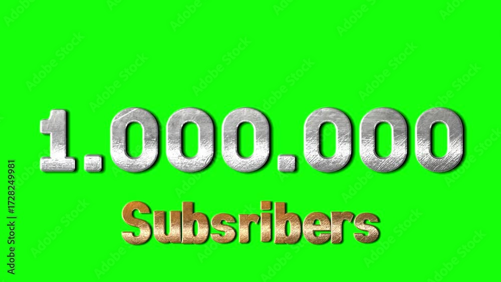 1 million subscribers text animation green screen