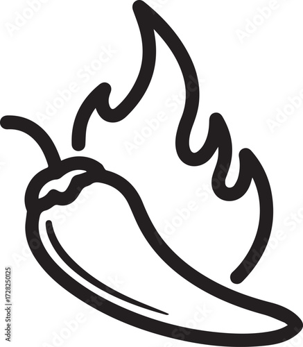 Fiery chili pepper icon ignites culinary passion, symbolizing spicy flavors and exciting food experiences for dynamic restaurant marketing and vibrant recipe designs.