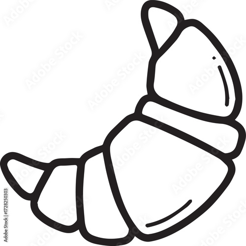 Delicious flaky croissant illustration perfect for bakery menus cafe branding breakfast promotions and culinary art projects wanting a classic pastry icon