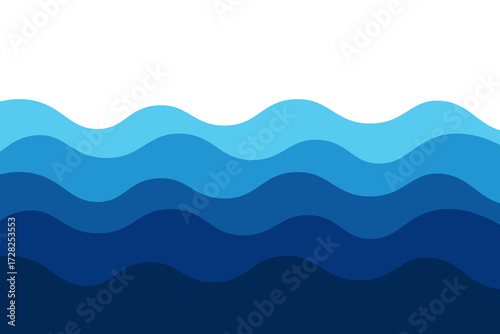 Sea waves layered vector background illustration and sea beach vector illustration. eps10