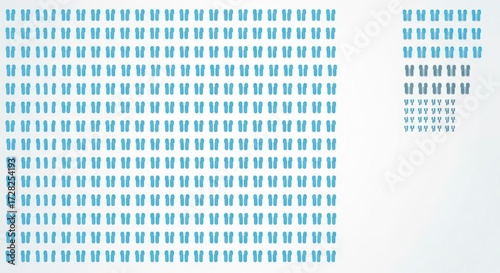 Abstract Blue Symbol Repeating Pattern on White Background