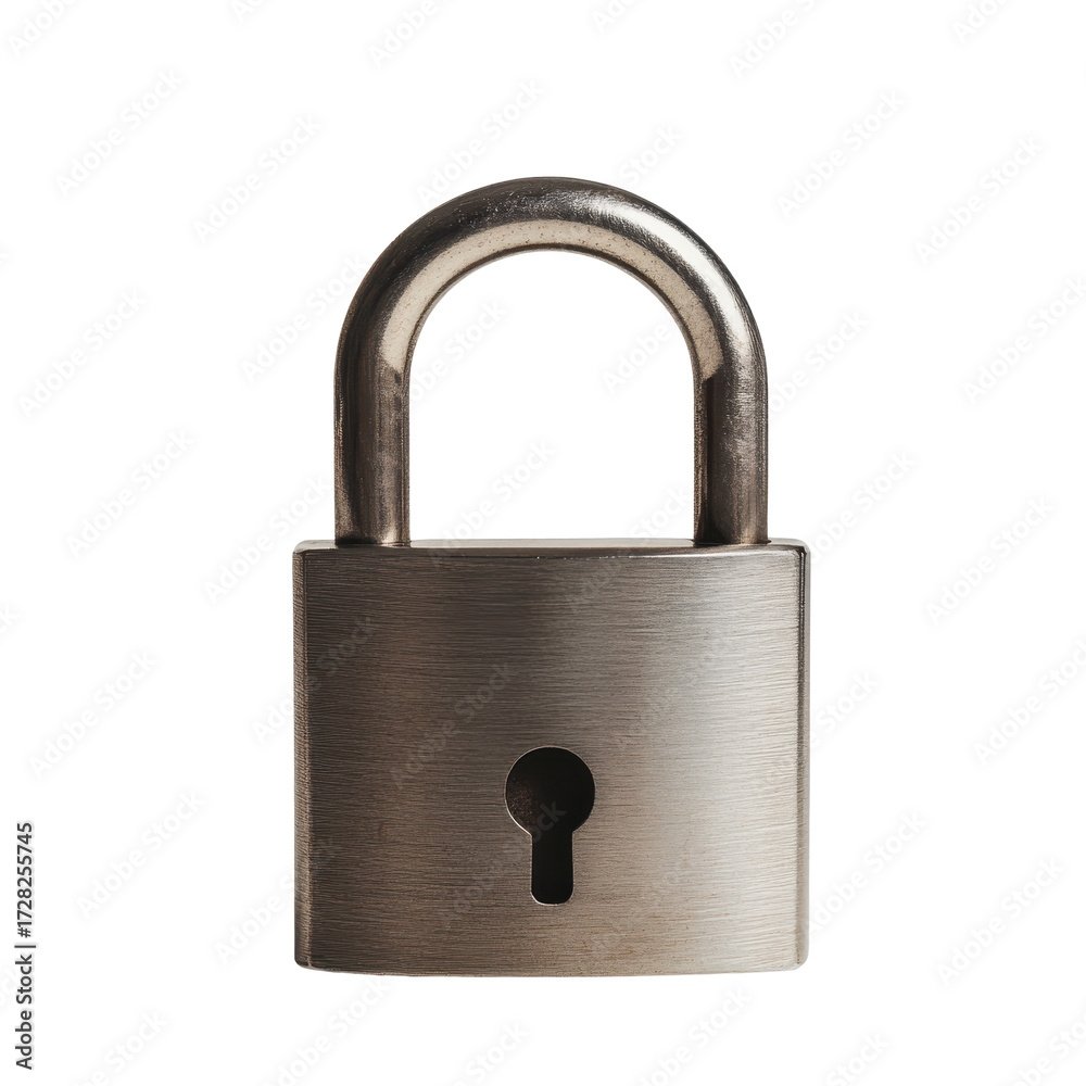 Naklejka premium Metal Padlock Security Privacy Protection Safe isolated on a white background