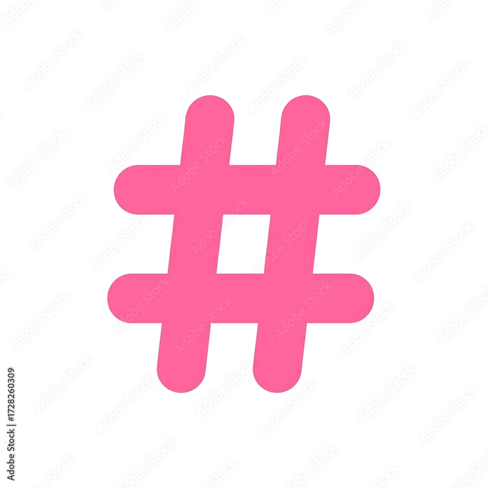 Obraz premium Pink hashtag symbol