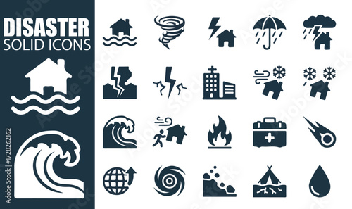 DISASTER Solid Icons | Emergency, Crisis & Safety Vector Symbols