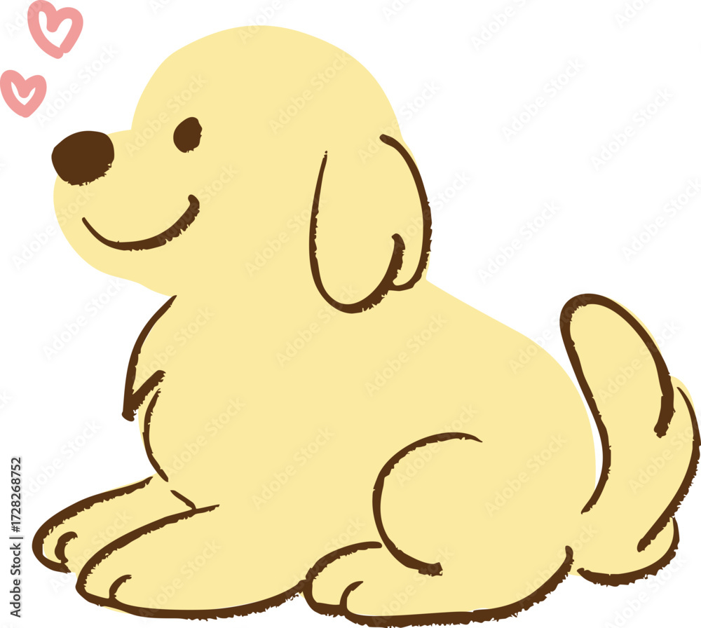 Fototapeta premium 귀여운 골든 리트리버 강아지 아이콘