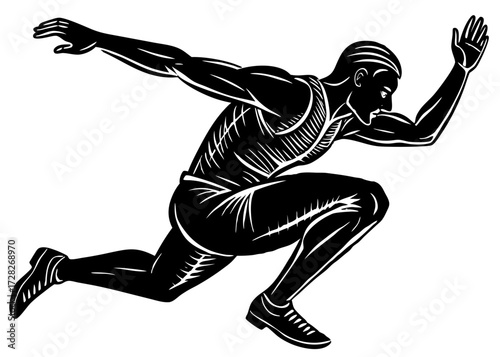 Long Jump Athlete Silhouette, Sports and Fitness SVG, PNG