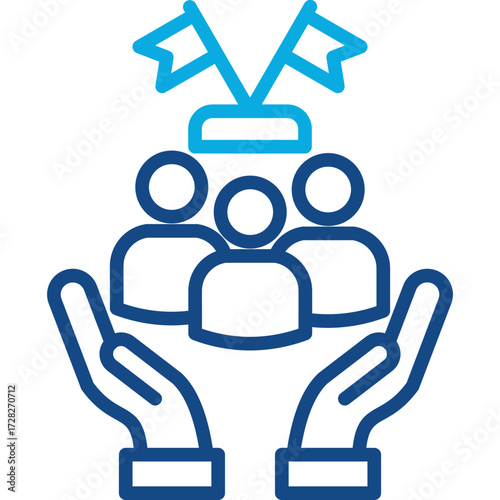 Humanitarian Diplomacy line color icon