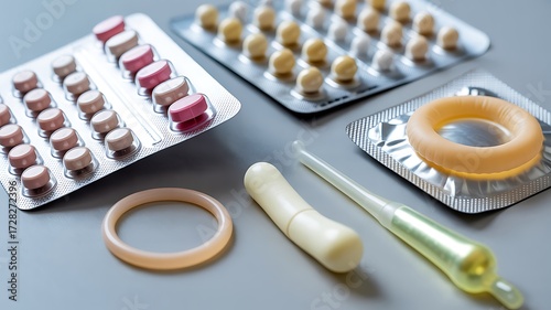 Assortment of Contraceptive Devices and Pills contraception
