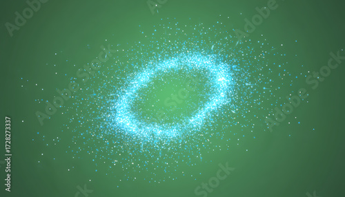 A vibrant blue cosmic swirl against a green background, showcasing the beauty of digital art and the wonders of the universe.