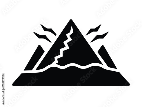 avalanche vector icon in bold style on black color and white background.