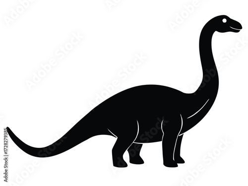 brachiosaurus vector icon in bold style on black color and white background.