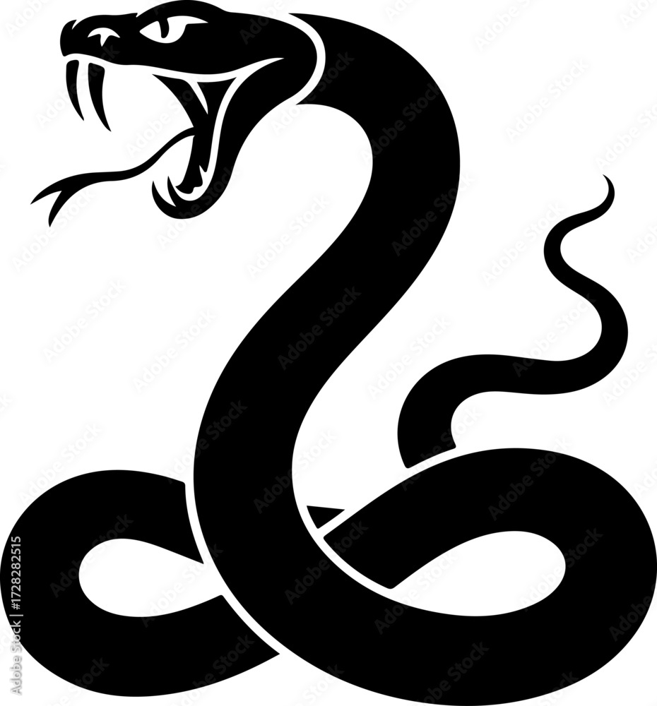 Fototapeta premium snake silhouette vector illustration