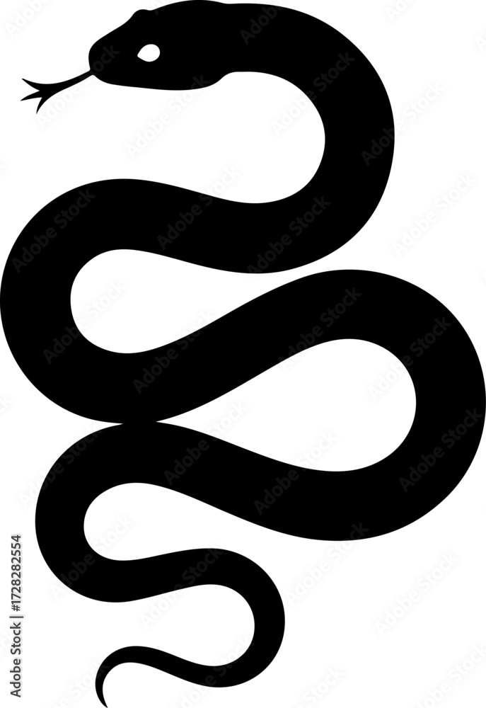 Naklejka premium snake silhouette vector illustration