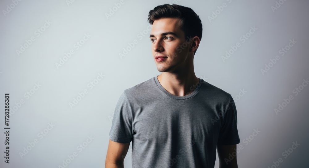 Obraz premium Portrait of a Confident Young Man Looking Away