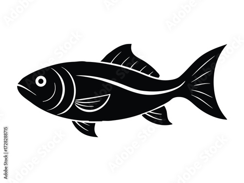 gill vector icon in bold style on black color and white background.