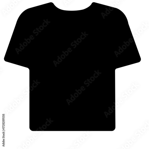 T shirts icon, Vector Black outlined t-shirt icon with short sleeves and round neckline on a white background, T-shirt design. representation of a basic garment. Outline shirt icon