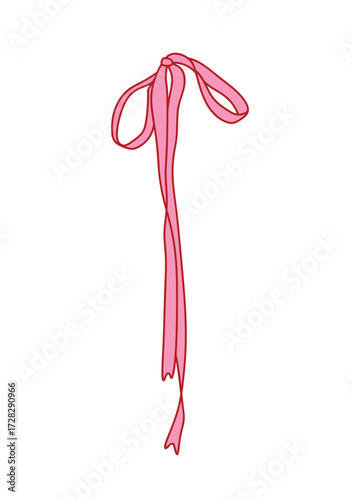 Cute thin bow vector. Hand drawn cute bow