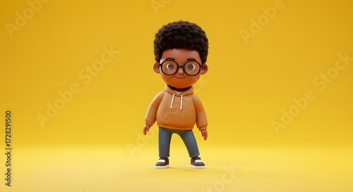 Smiling child character