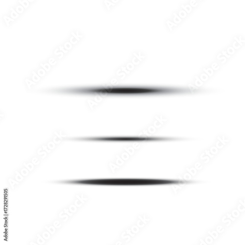 Realistic Drop Shadows Set on Transparent Background