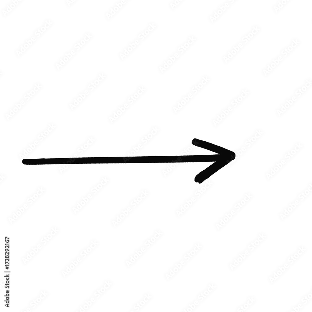 Fototapeta premium Hand drawn arrow isolated on transparent background for direction and navigation