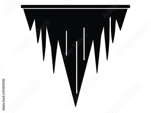 icicle vector icon in bold style on black color and white background.