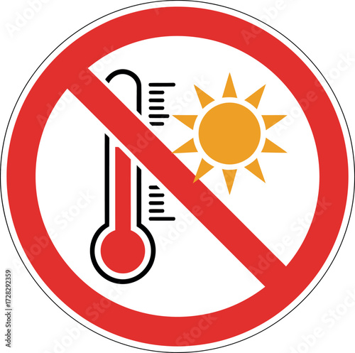 No heat exposure warning sign high temperature safety symbol