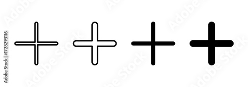 Plus icon vector. Add plus sign and symbol