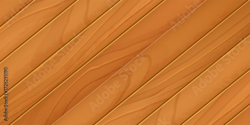 Diagonal Wooden Planks with Natural Grain and Warm Tone.