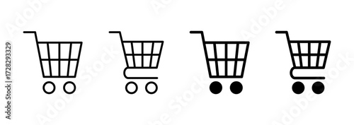 Shopping icon vector. Shopping cart sign and symbol. Trolley icon