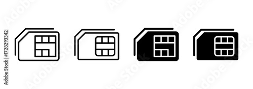 Sim card icon vector. dual sim card sign and symbol