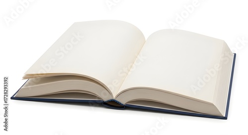 Open Book on White Background