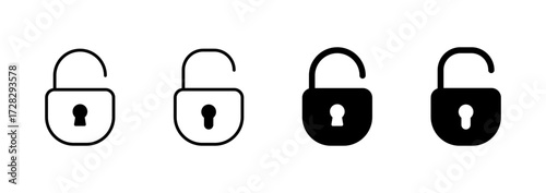 Unlock icon vector. Unlock sign and symbol. unlocked padlock icon
