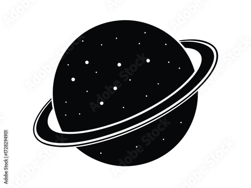 mars planet vector icon in bold style on black color and white background.