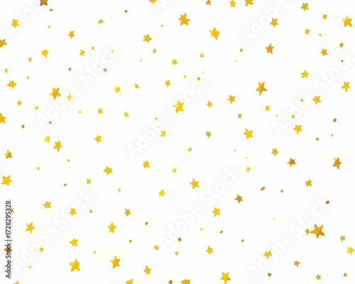 キラキラ輝く金色の星々が舞い散る、幻想的で美しい背景イラスト。