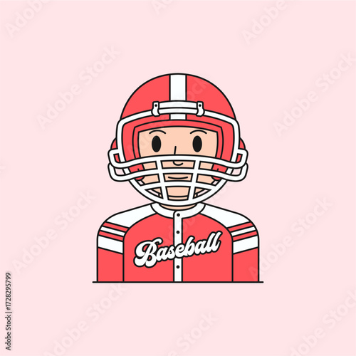 Man Baseball Avatar Vector Illustration