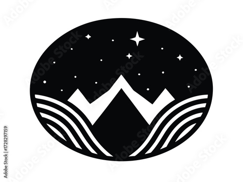 northern lights vector icon in bold style on black color and white background.