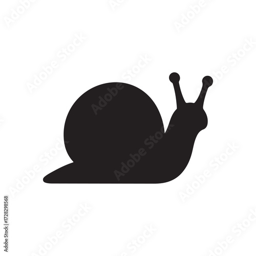 Simple snail silhouette vector flat illustration design on white background