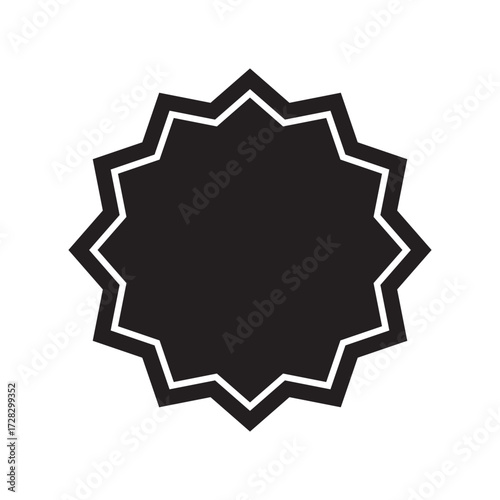 Bahai religious symbol in silhouette on white background.