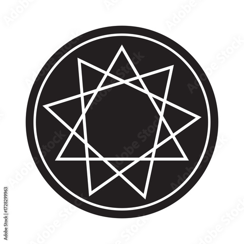 Bahai religious icon illustration.