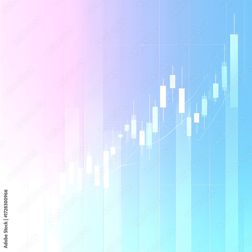 custom made wallpaper toronto digitalA vibrant blue and pink gradient background features a dynamic upward-trending chart, symbolizing growth and success in business or finance.