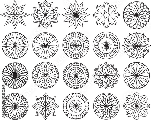 Geometric Circle Collection Decorative Line Art Elements for Invitations and Graphic Projects