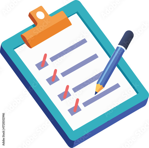 Checklist clipboard with pen task management vector