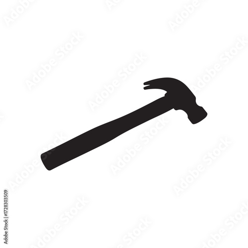Hammer silhouette vector flat illustration design on white background