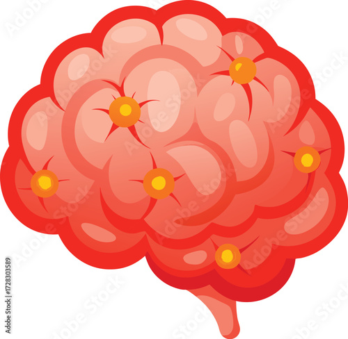 Vibrant brain illustration with glowing neurons