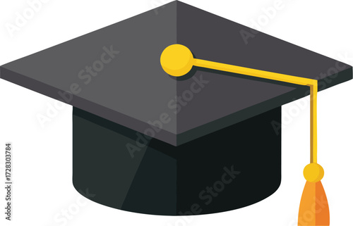 Graduation cap vector with tassel education symbol